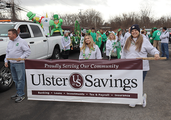 Ulster Savings employees with USB banner at parade